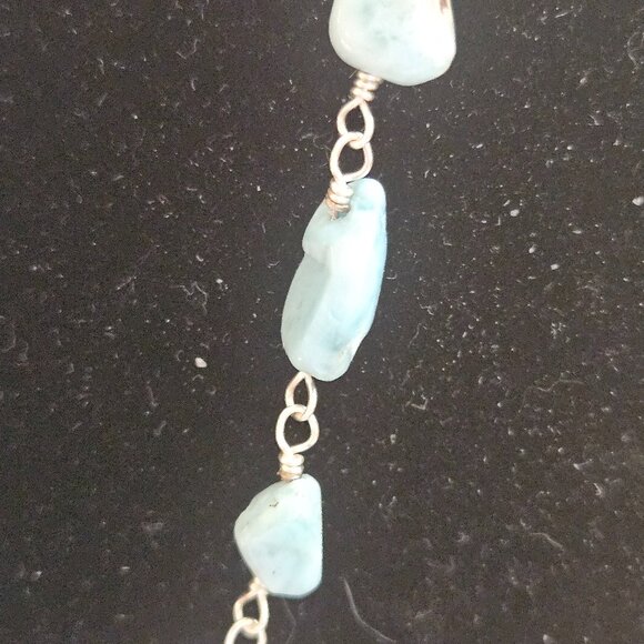 New Larimar/Pearl and Earring Set - Picture 4 of 4
